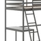 Flash Furniture Riley Loft Bed Frame w/Desk, Twin Size Wooden Bed Frame w/Guard Rails & Ladder - Light Gray MH-LBD5-LGY-T-GG - alternate 10